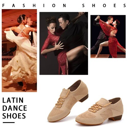 Women Dance Shoes Knitted Shoes sole Low Heel Latin Training Shoes Ballet - Picture 5 of 28
