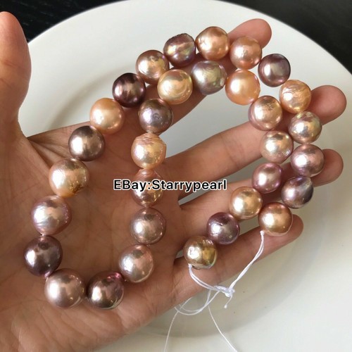 AAA Baroque pearl necklace,mixed color pearl necklace,Freshwater pearl necklace - Picture 6 of 8