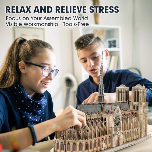 CubicFun 3D Puzzle for Adults Moveable Notre Dame de Paris Church Model Kits ... - Picture 5 of 9