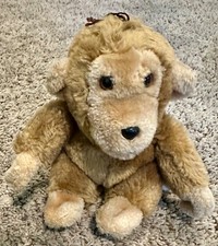 Vintage Eden Brown Monkey Plush 5.5  Stuffed Animal Toy Shake Rattle Squeaks