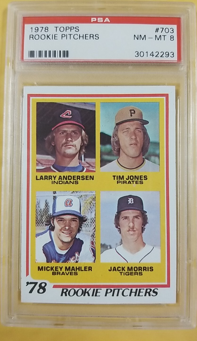 1978 Topps #703 Rookie Pitchers Jack Morris RC PSA 8 NM-MT Tigers HOF 2293