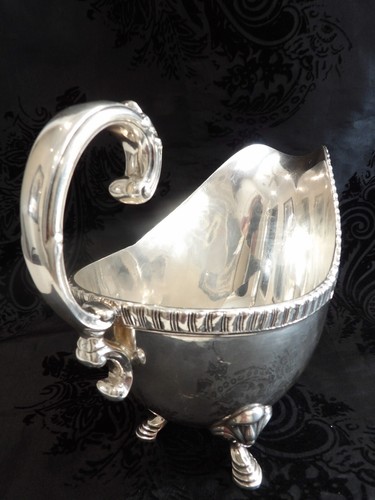 Vintage EBM & S Silver on Copper Victorian English Footed Sauce Gravy Boat - Picture 6 of 8