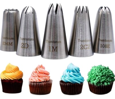 Large Cupcake Piping Nozzles Tumtanm 1M 2D 2CZ 108E 234M Set