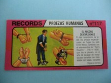 SPANISH OLD CINEMA FILM MOVIES STICKER CARD HARRY HOUDINI YEAR 1970