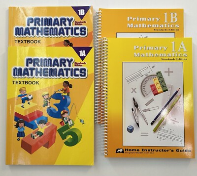 Like New Singapore Math Standards Edition 1A & 1B Teacher Guide and Textbook Set