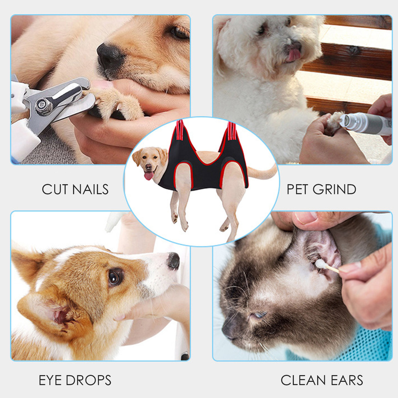 Pet Grooming Hammock Harness For Dogs Cats, Easy To Clean, Trim Nails