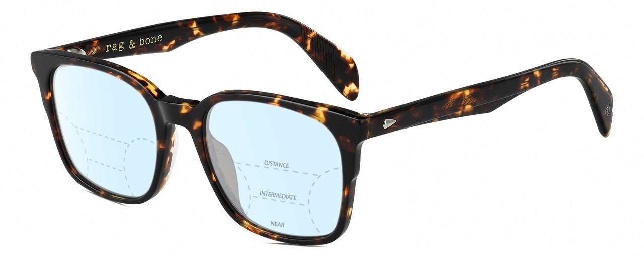 Rag&Bone RNB5016/S Unisex Blue Light Blocking Glasses in Tortoise Havana 52mm