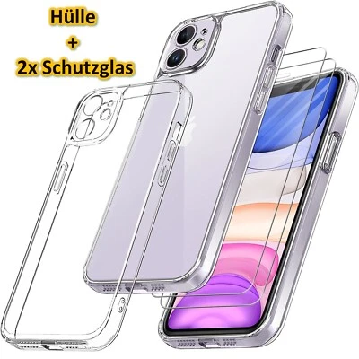 MARKENLOS Hülle für iPhone 17 16 15 14 13 12 11 Pro Max Mini + 2 Panzerfolie Glas Schutz