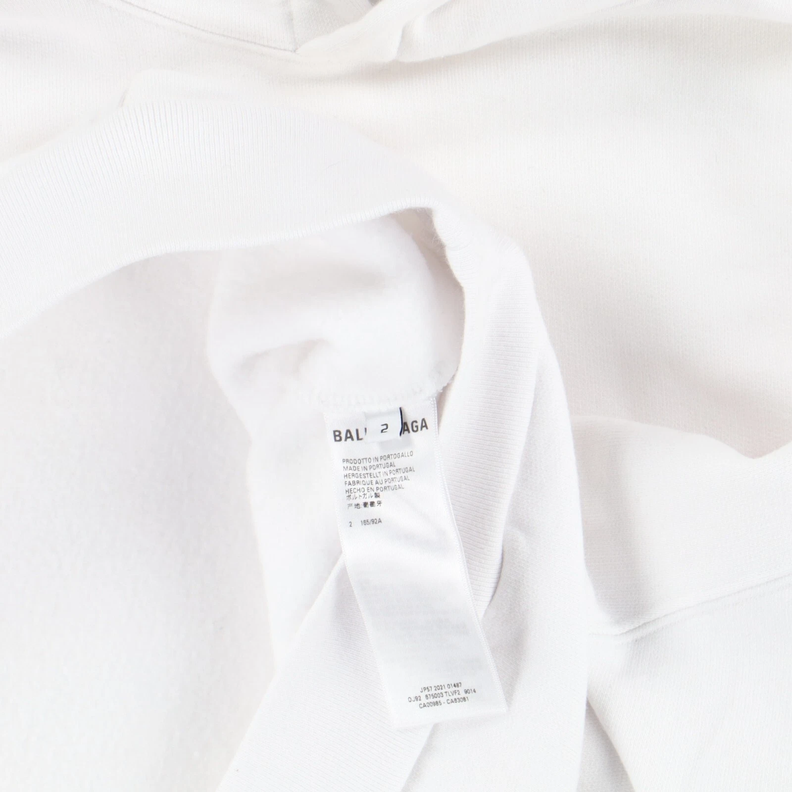 Felpa con cappuccio oversize Balenciaga bianca logo slime Taglia 2 (S) SS22 PREZZO AL PUBBLICO $995