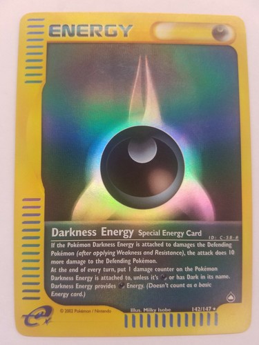 Darkness Energy 142/147 Pokemon Aquapolis Holo Rare Misprint Error