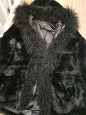 Maje Faux Fur Mongolian Fur Trim Coat