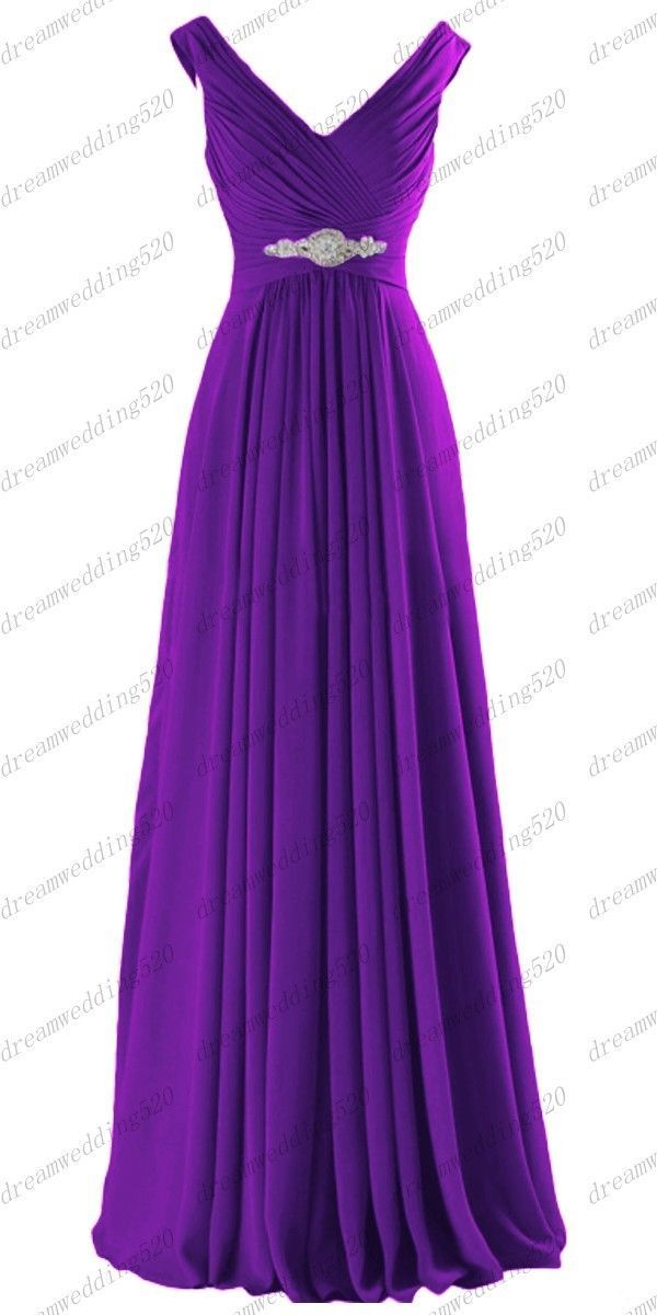Wedding Bridesmaid Dresses Long Chiffon Formal Party Gown Ball Prom