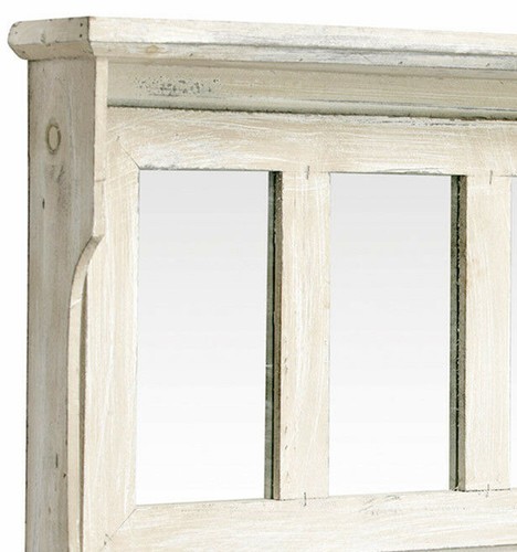 Espejo de pared casa de campo espejo sombrero estante Shabby Chic blanco pasillo decoración madera - Imagen 2 de 3