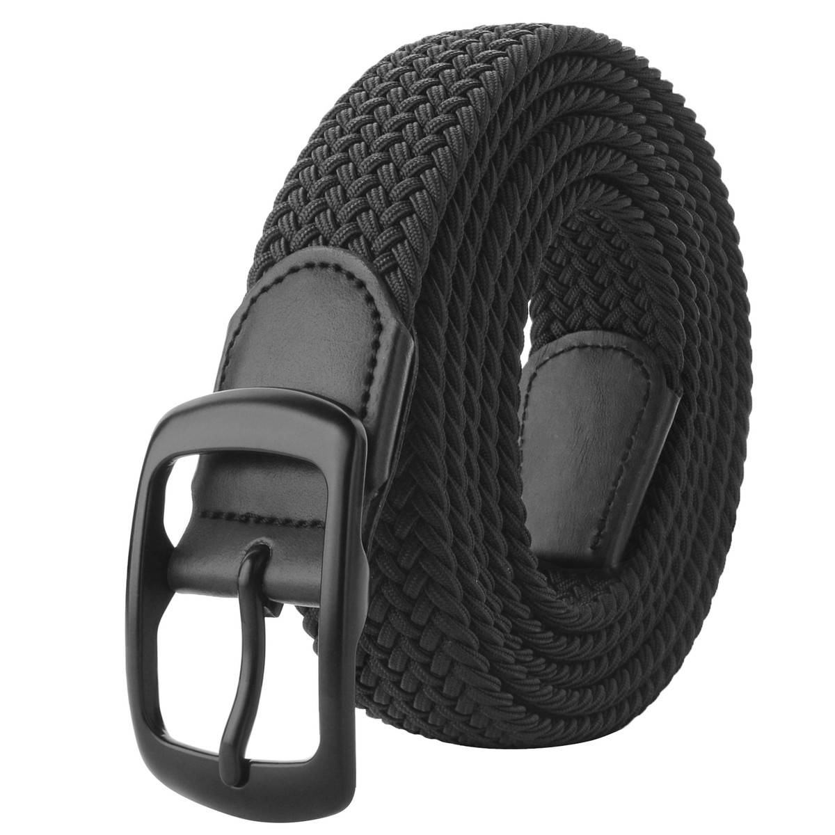 Men Belt Stretch Elastic Braided Woven Plus Size Big&Tall Brown