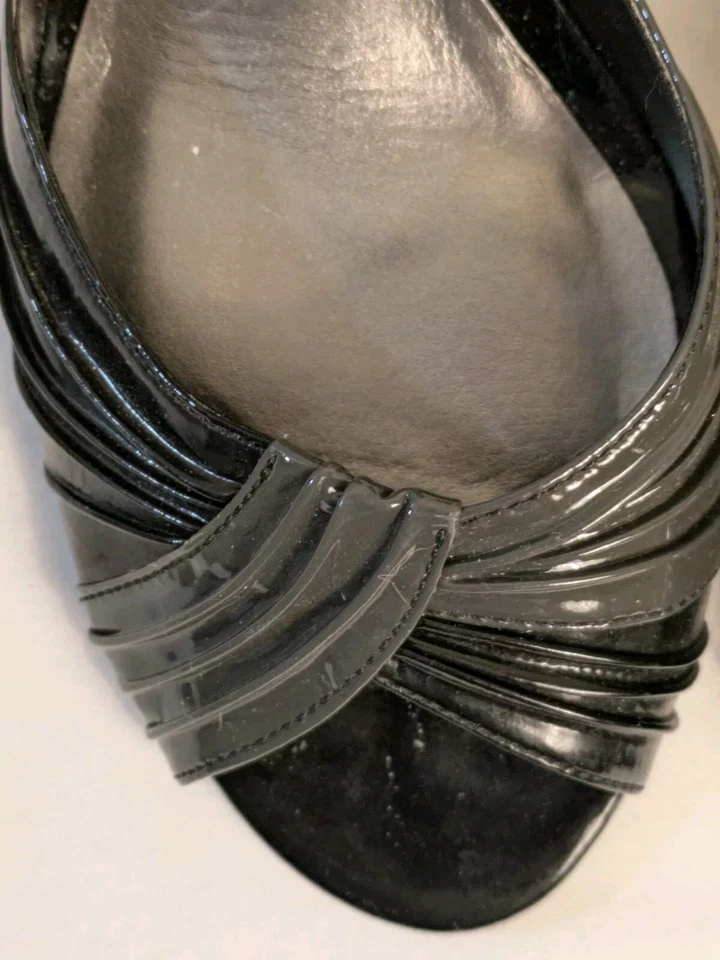 Zapatos de salón ANTONIO MELANI Voila para mujer 8,5 M negros/grises PEEP-TOE tacones de aguja altos Foto 4 de 4