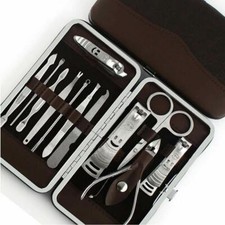 12-PC Deluxe Manicure Pedicure Nail Clippers Grooming Kit Set Case