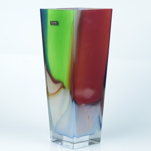 Glass Europe Vase – Handmade Polish Art Glass – 14" – Swirled Modern Colors - Picture 5 of 12