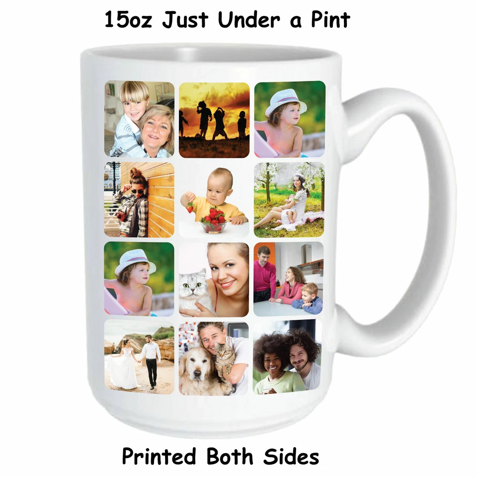 AGGIE'S BAGS PERSONALISED MUG, 15oz LARGE PHOTO MUG, DESIGN YOUR OWN MUG, TEXT IMAGE GIFT