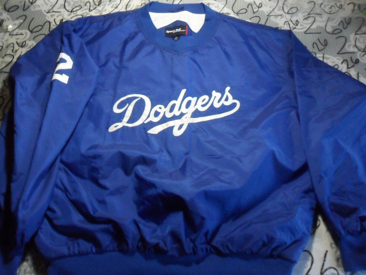 (Fits 2XL)Jersey Pockets Vintage Dodgers #2 Tommy Lasorda pullover Jacket