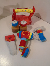 Melissa and Doug Toolbox Fill Spill Fabric Plush Soft Lot 9 Set hand tools