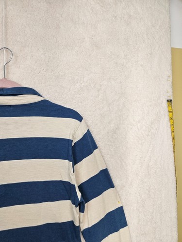 J Crew Boy Shirt Large Blue Striped 100% Cotton Long Sleeve Button Up Polo - 第 12/17 張圖片