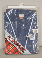 VTG MCGREGOR Men's TWILL Navy w/White Trim TIE BELT Pocket LOUNGE ROBE Sz OSFA