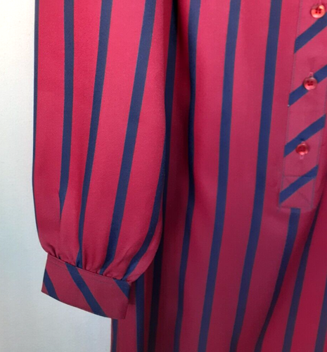 SCHRADER SPORT Shirt Dress Women Sz 10P Red Blue Stripe Vintage Made USA NWT - Picture 4 of 7