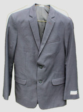 NWT Calvin Klein Boys Two Button Solid Gray Blazer Size 18R Modern Fit 99