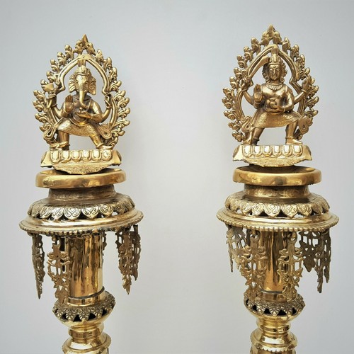 29 inches Nepalese Traditional Brass Oil Lamp (Panas) pair eBay