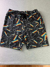 Mens PINK FLOYD Sz L "Dark Side of the Moon" Fleece Lined Sleep Shorts