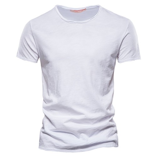Mens V Neck/Round Neck Slim Fit T-shirt Solid Color Short Sleeve Pullover Tops - Picture 9 of 64