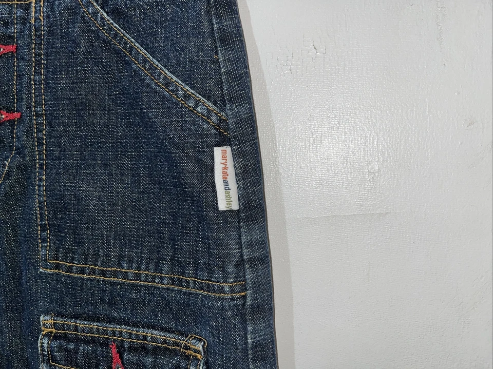 Vtg Mary Kate and Ashley Skirt Girls 10 Blue Denim Cargo Maxi Straight Y2K - Image 4 of 4