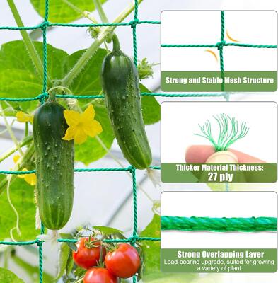 Durable White Nylon Climbing Net for Garden Cucumbers Tomatoes ,grapes