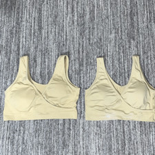 Hofish Womens Size Medium Lot of 2 Nursing Bras Beige Adjustable Straps