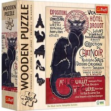 Trefl Wood Craft 200 Piece Wooden Puzzle - The Black Cat - Th ophile Alexandre S