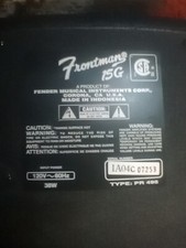 Fender Frontman 15G 38 Watt Guitar Personal Amplifier W/ Power Cord TESTED