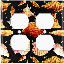 Metal Light Switch Cover Wall Plate For Ocean Seashell Clam Party SEA008