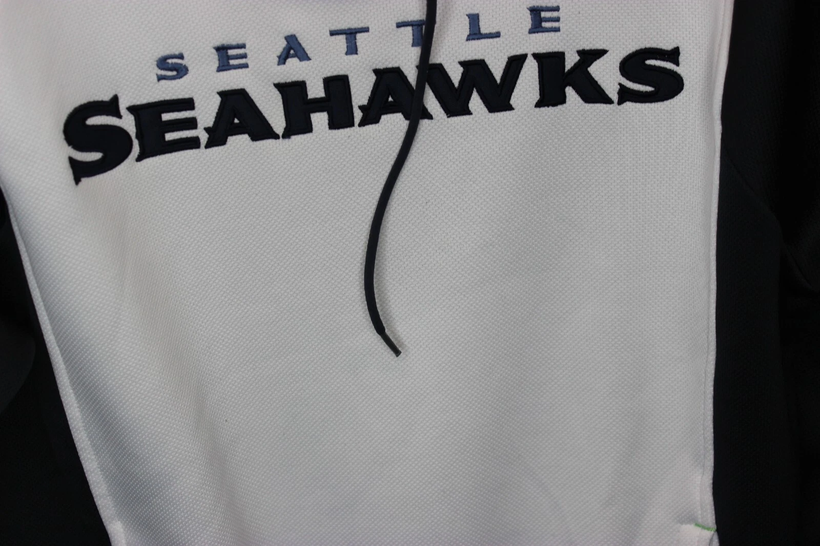 VETEMENTS Felpa con cappuccio pullover Reebok NFL uomo Seattle Seahawks logo taglia SM blu navy bianco