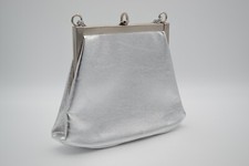 vintage womens small silver snap purse