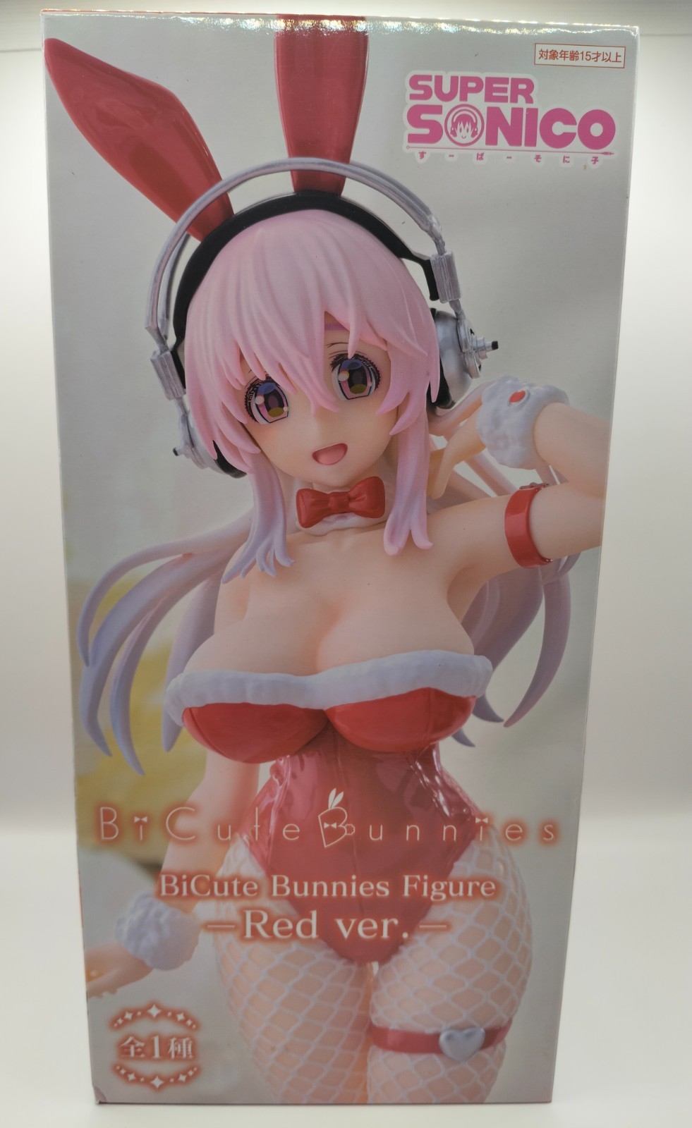 SONICOMI SUPER SONICO BICUTE BUNNIES RED VER. FIGURE (FURYU) OFFICIAL NEW SEALED