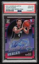 2021 Panini Donruss Optic Pink Prizm 10/25 Jalen Suggs PSA 10 GEM MT Auto 03mf