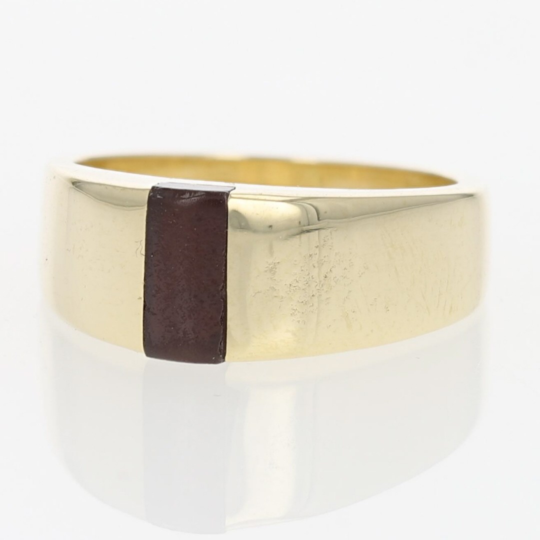 .20ct Rectangular Cabochon Amber Inlay Solitaire … - image 3