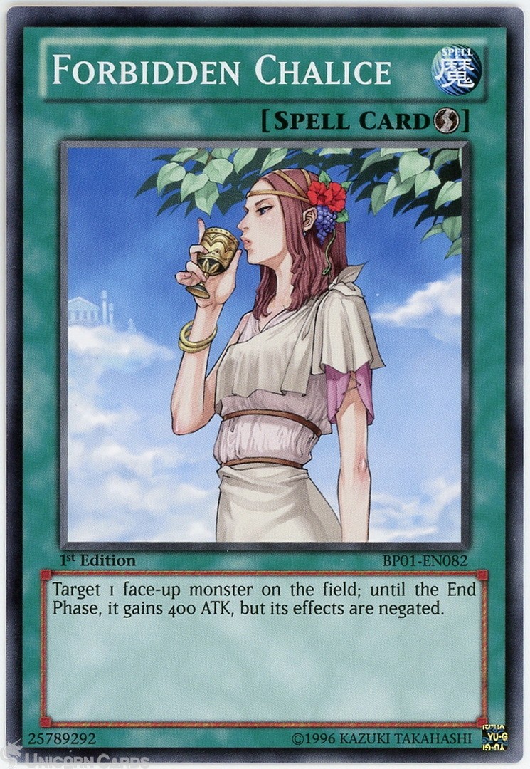 BP01-EN082 Forbidden Chalice : Starfoil Rare 1st Edition Mint YuGiOh Card