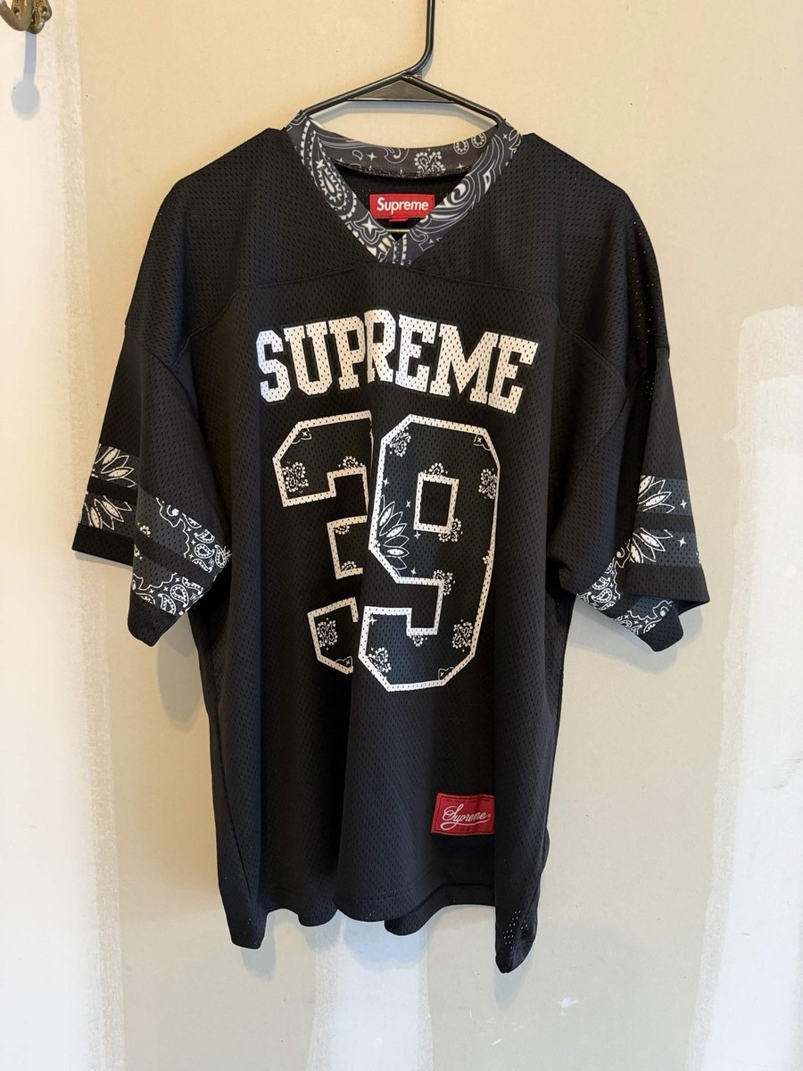 Supreme Bandana Football Jersey Black SS25 Authentic Fall/Summer