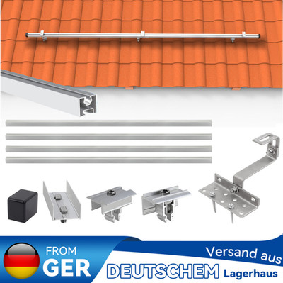 Solarpanel Halterung 2X Montage Set Ziegeldach Befestigung PV-Montagesystem