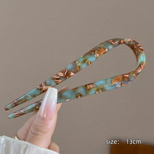 U-Shaped Hair Sticks Acetate Acrylic Hair Fork Hair Clips Fashion Bow Hairpin Ge