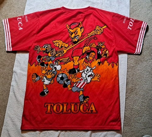 Vintage Y2K Soccer Futboll Football Jersey Kit Toluca Mexico Los Diablos Locos - Picture 7 of 10