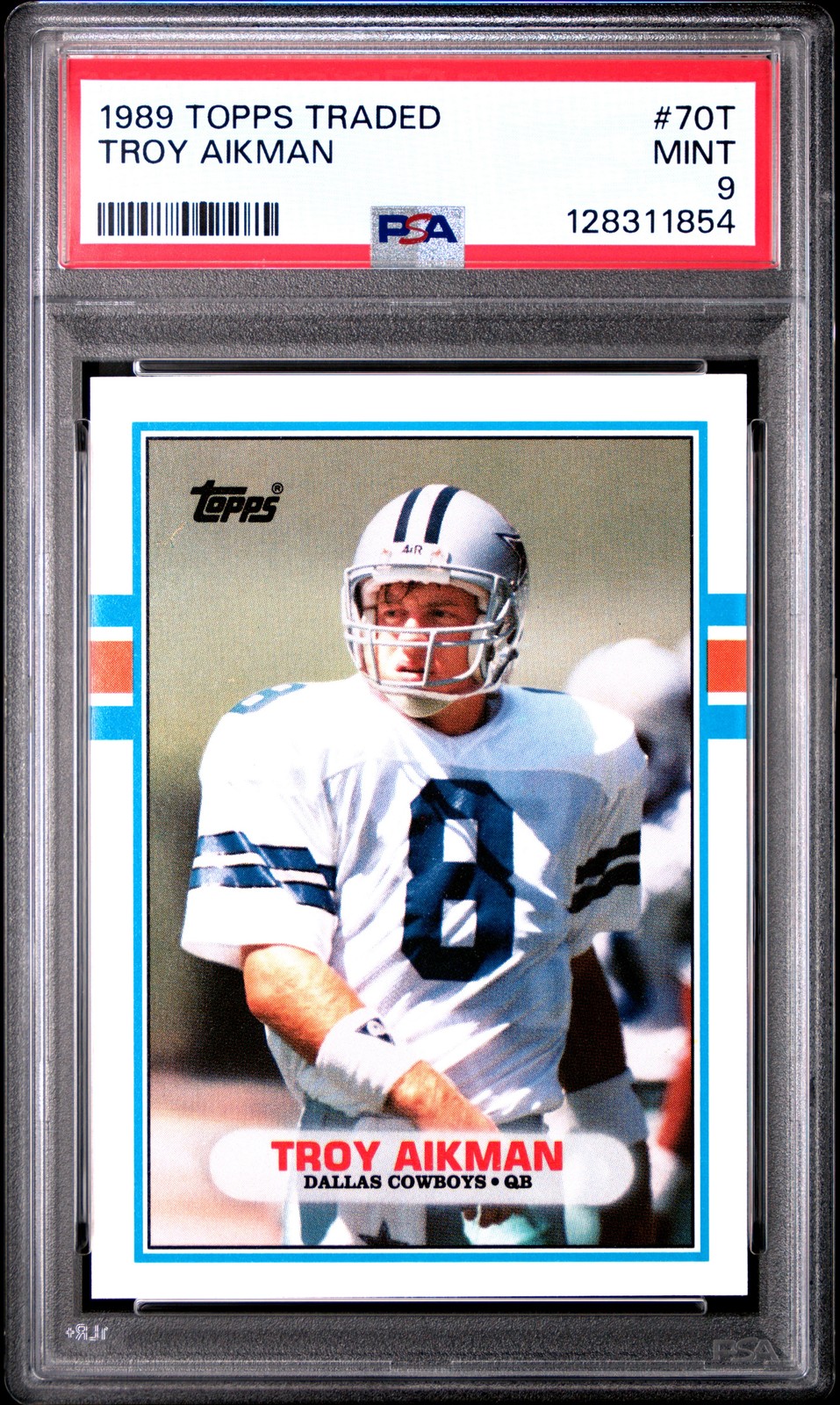 1989 TOPPS TRADED #70T TROY AIKMAN ROOKIE RC PSA 9