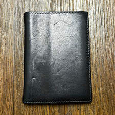 Herm&egrave;s Paris Black Leather Passport Cover / Notebook France