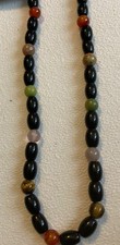 Natural Stone Black Obsidian Choker Necklace with Strong Magnet Closure USA made